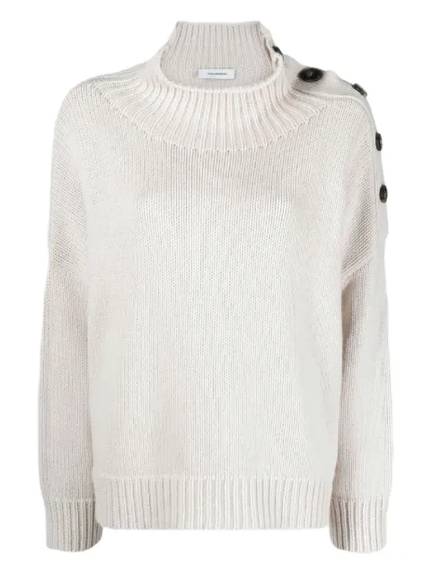 Yves Salomon button turtleneck sweater Neutrals 25W23WYH50158MA6WA2054