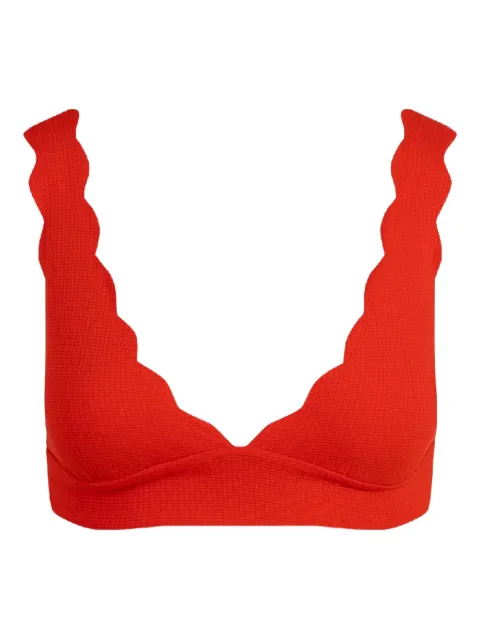 Marysia Santa Clara scallop-edge bikini top Red ST126POPPY