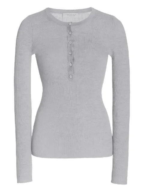 Gabriela Hearst Julian ribbed Henley T-shirt Grey X009255A003HTG