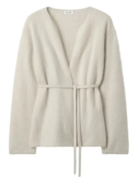 Soft Goat belted V-neck cardigan Neutrals FW25SF24077CHALK