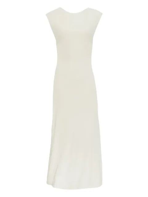 Aya Muse boat-neck midi dress White AMSS25123