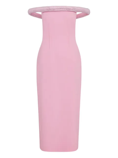 David Koma crystal-embellished midi dress Pink RE24DK33DBSOFTPINKSILVER