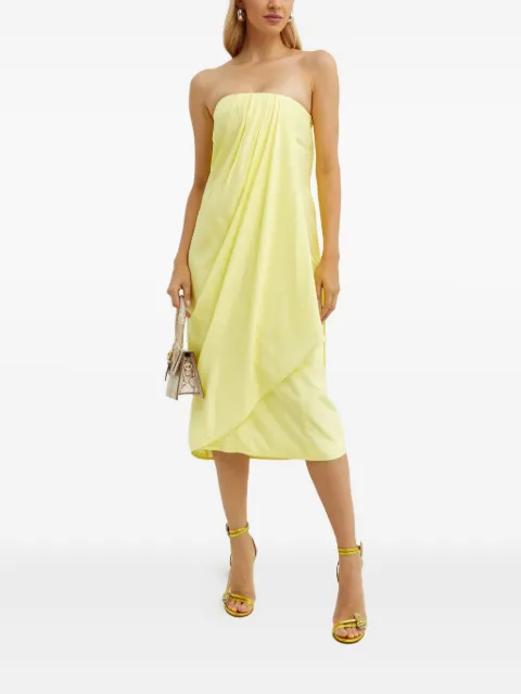 GAUGE81 Onna draped midi dress Yellow 22427279