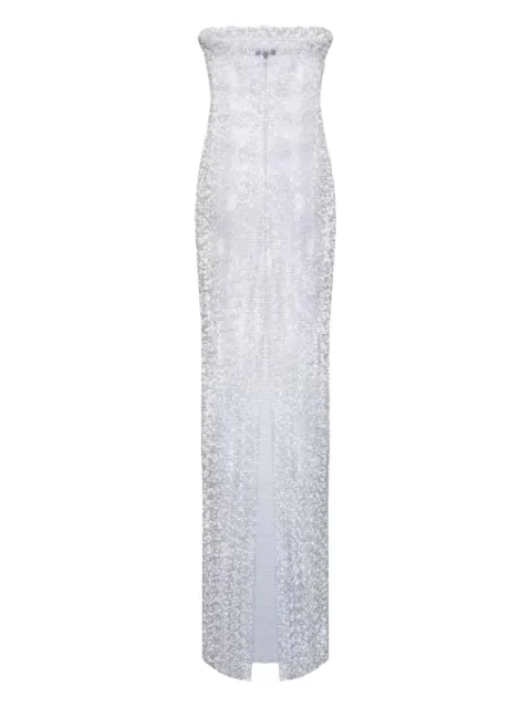 Santa Brands rhinestone-mesh maxi dress White SBFWMDOSW
