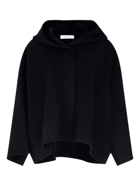 Aya Muse hooded cape Black AMPF25103BLACK
