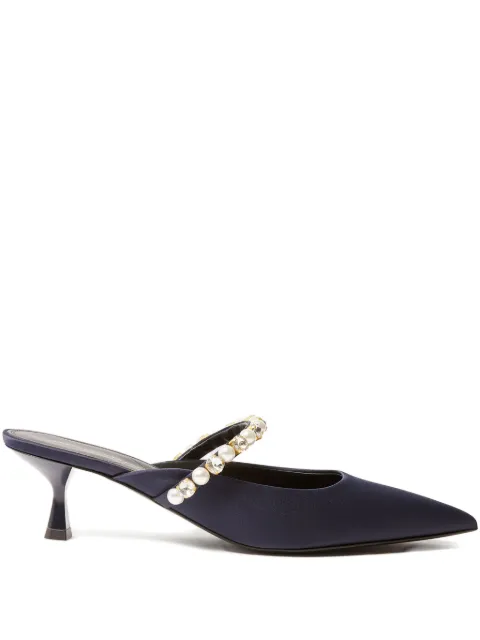 Stella McCartney Elsa pearl-embellished kitten heels Blue 810608E00271