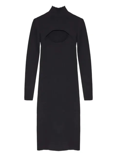 Yves Salomon cut-out high-neck midi dress Black 24W24WYR50300MSPW
