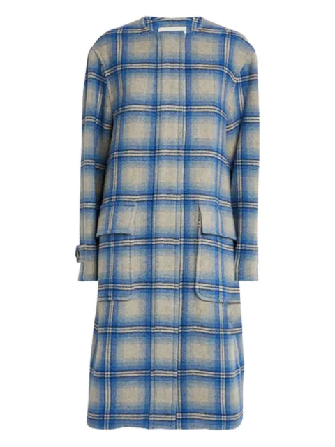 ISABEL MARANT plaid-pattern wool coat Blue 24PMA0215FAB1D06I