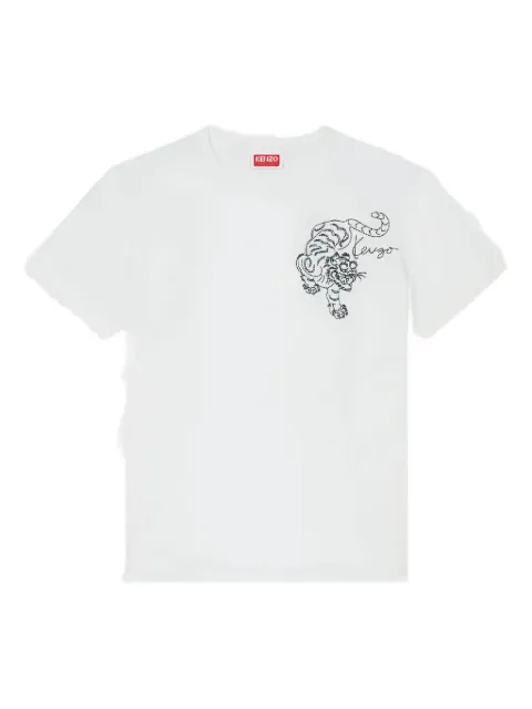 Kenzo embroidered-tiger T-Shirt White FE62TS1354SG