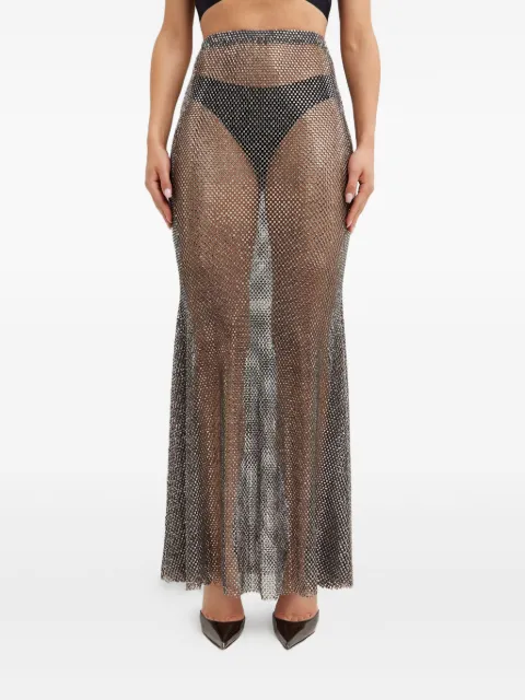 Santa Brands crystal-mesh long skirt Silver SBSS24SMXSGRAPHITE