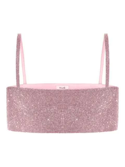 Nuè crystal-embellished charlotte top Pink 10016