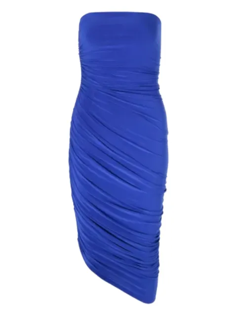 Norma Kamali draped-design asymmetric dress Blue KK1243PLB32805ELECTRICBLUE