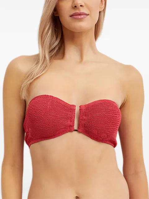 Bond-eye Blake palm-detail bikini top Red BLAKEMINERALREDPALM