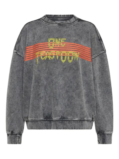 One Teaspoon studded-logo sweatshirt Grey 26183CBLACKACID