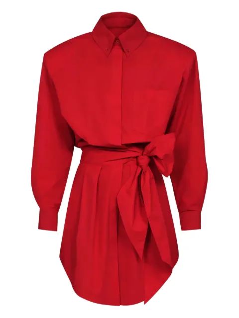 Alexandre Vauthier tie-waist button-shirt mini dress Red 231DR1845
