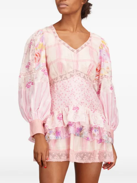 LoveShackFancy Sienne ruffled mini dress Pink D16411182PKSDT