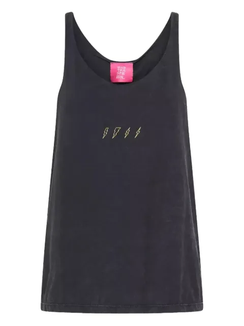 One Teaspoon lightning-print top Grey 25084BLKACID