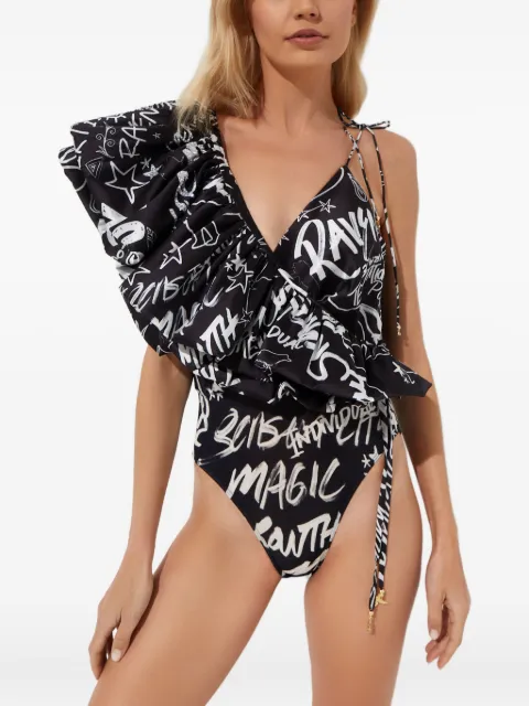 Camilla ruffled spirit scribble body Black 00018471SPIRITSC