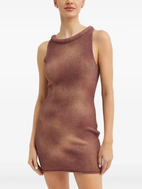 Aya Muse Fiora ombré-effect mini dress Brown AMSS2576POMEGRANATE
