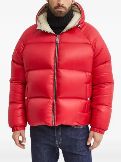 Khrisjoy hooded zip puffer jacket Red KMF24R0611NY0006