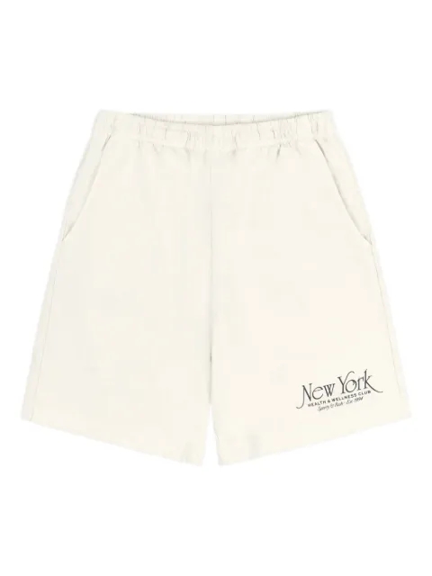 Sporty & Rich logo elasticated waistband shorts Neutrals SH039508034CR0149