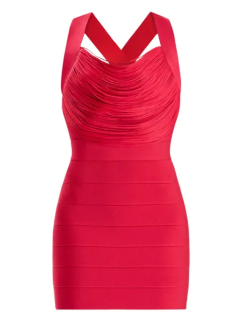 Hervé Léger crossover-strap mini dress Red FRI8456172610