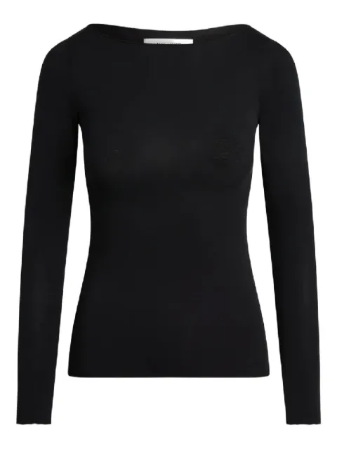 Aya Muse long-sleeve boat-neck top Black AMBR2514BLACK