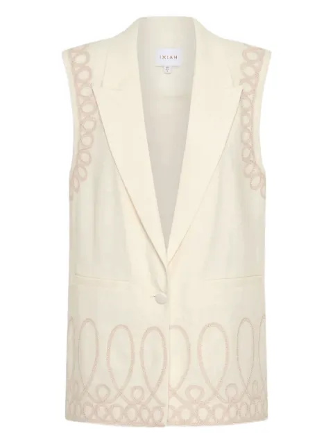 IXIAH Alkali embroidered waistcoat Neutrals X23225054SAND