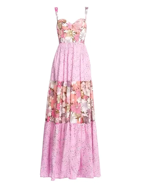 Agua By Agua Bendita Alanifloral maxi dress Pink ALANIJAVA10195