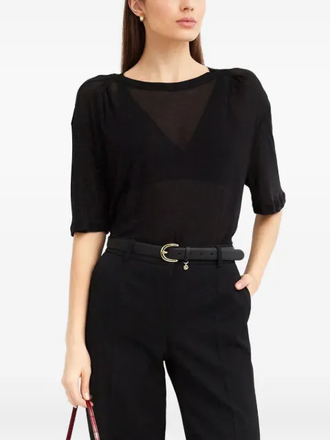 Victoria Beckham pleated short-sleeve top Black 1324JTS005678A