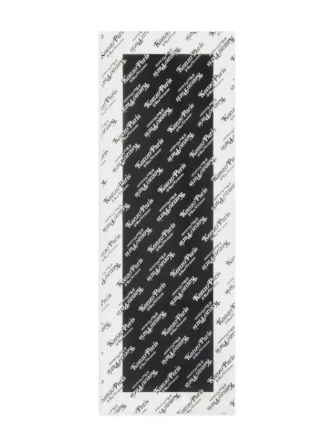 Kenzo monogram edge scarf Black FE58EU720PED