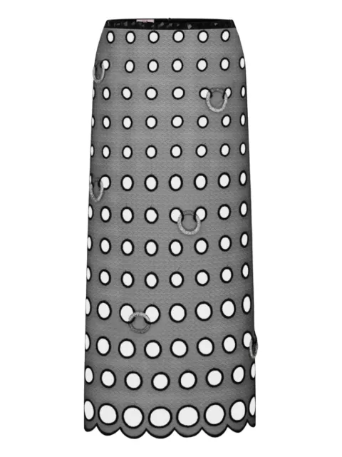 Nuè cut-out embellished straight skirt Grey 2401SK00601BLK