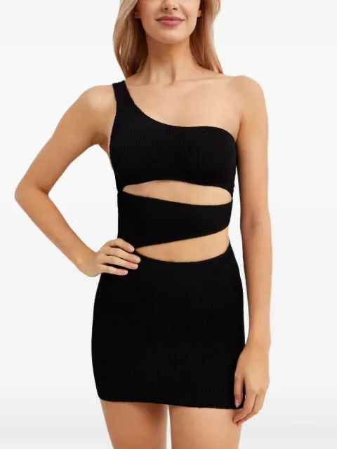 Bond-eye Rico asymmetric mini dress Black RICODRESS