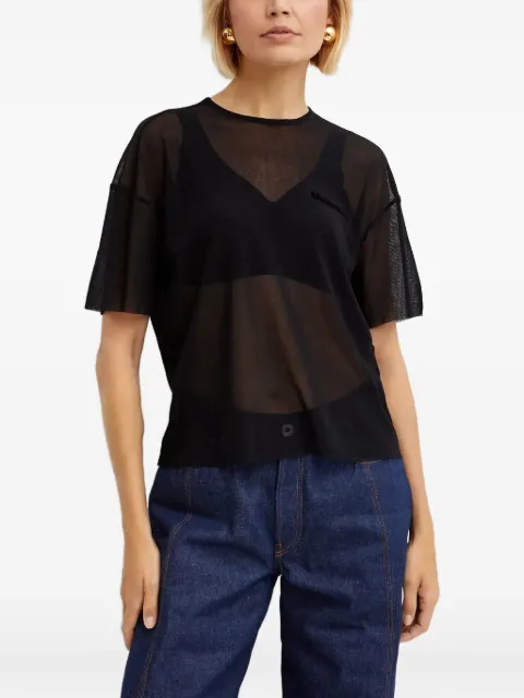 Jean Paul Gaultier short-sleeves tulle T-shirt Black 2427UTS081IT0010000