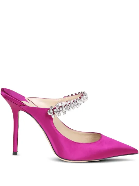 Jimmy Choo 100mm crystal-embellished pointed mules Pink BING100BOYSENBERRY