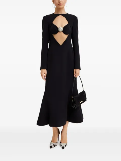 David Koma crystal-embellished cut-out midi dress Black RE24DK91DBLACKSILVER