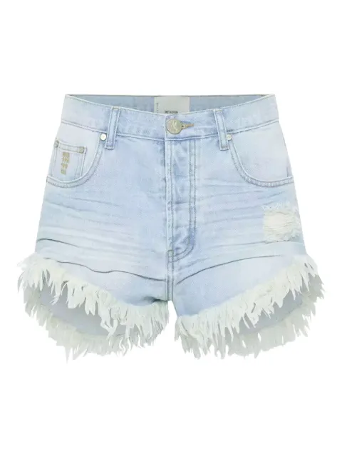 One Teaspoon frayed denim shorts Blue 26373SKYBLUE