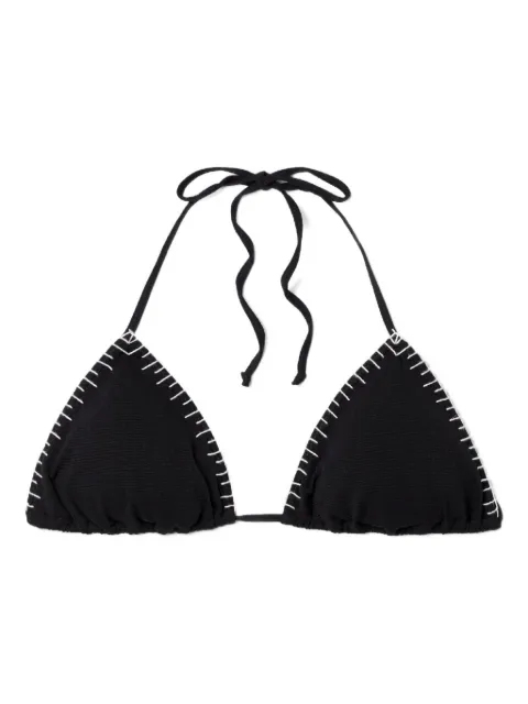 Marysia Sole triangle bikini top Black ST148BLACKCOCONUTEMBROIDERY