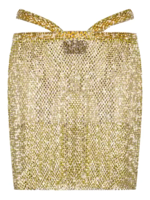 Santa Brands crystal-embellished mini skirt Gold SBSS24MSUIYELLOW