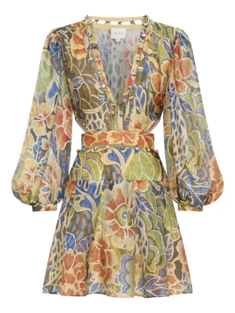 IXIAH Casablanca floral-print mini dress Neutrals X23280616CASABLANCAPRINT