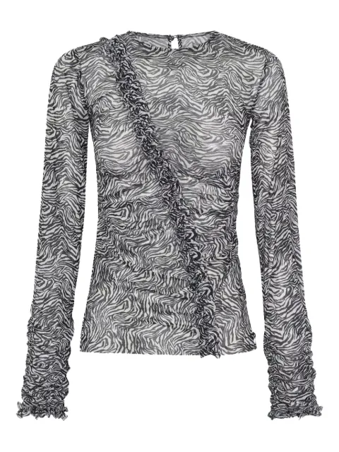 One Teaspoon zebra-pattern blouse White 25090BINTERFERE
