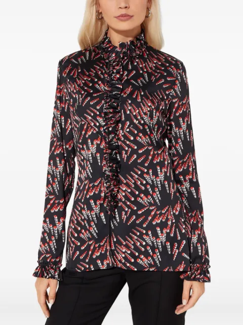 Rabanne ruffled patterned blouse Black 23ACTO615PO0208V648