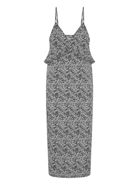 One Teaspoon Interference ruffled-detail midi dress White 25080BINTERFERE