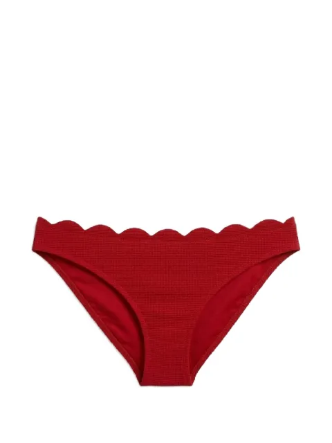 Marysia scalloped textured bikini bottoms Red SB068SCOOTERBEET