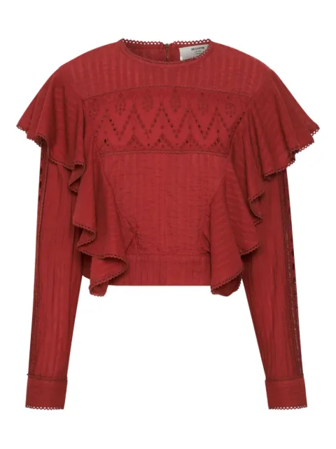 One Teaspoon Victoria ruffled blouse Red 24160REDWINE