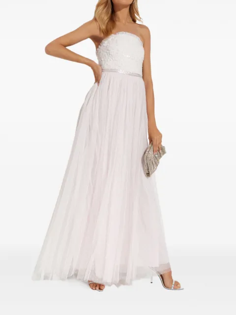 Needle & Thread sequin detail strapless maxi dress White DGCTE1RPF22POW