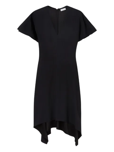 Stella McCartney V-Neck short-sleeve satin midi dress Black 6A06573FU302