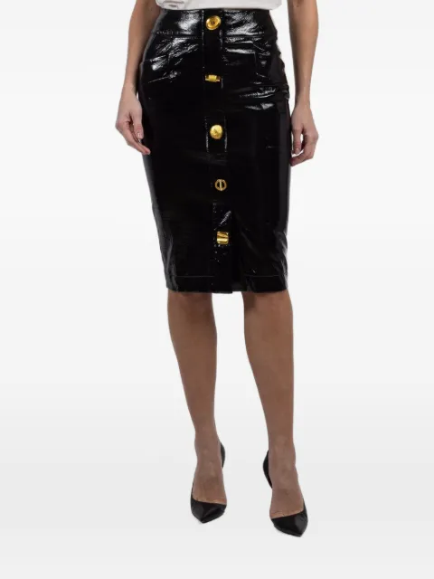Françoise Bijou button midi skirt Black F301222