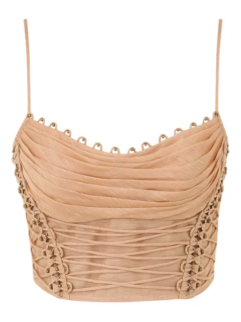 ZIMMERMANN Rebellion beaded crop top Neutrals 6927TC261BLH