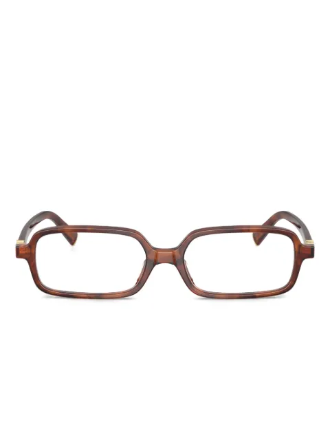 Miu Miu Eyewear tortoiseshell-pattern rectangle-frame glasses Brown MU01YV